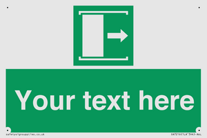 Custom sign safe condition Door slides right to open